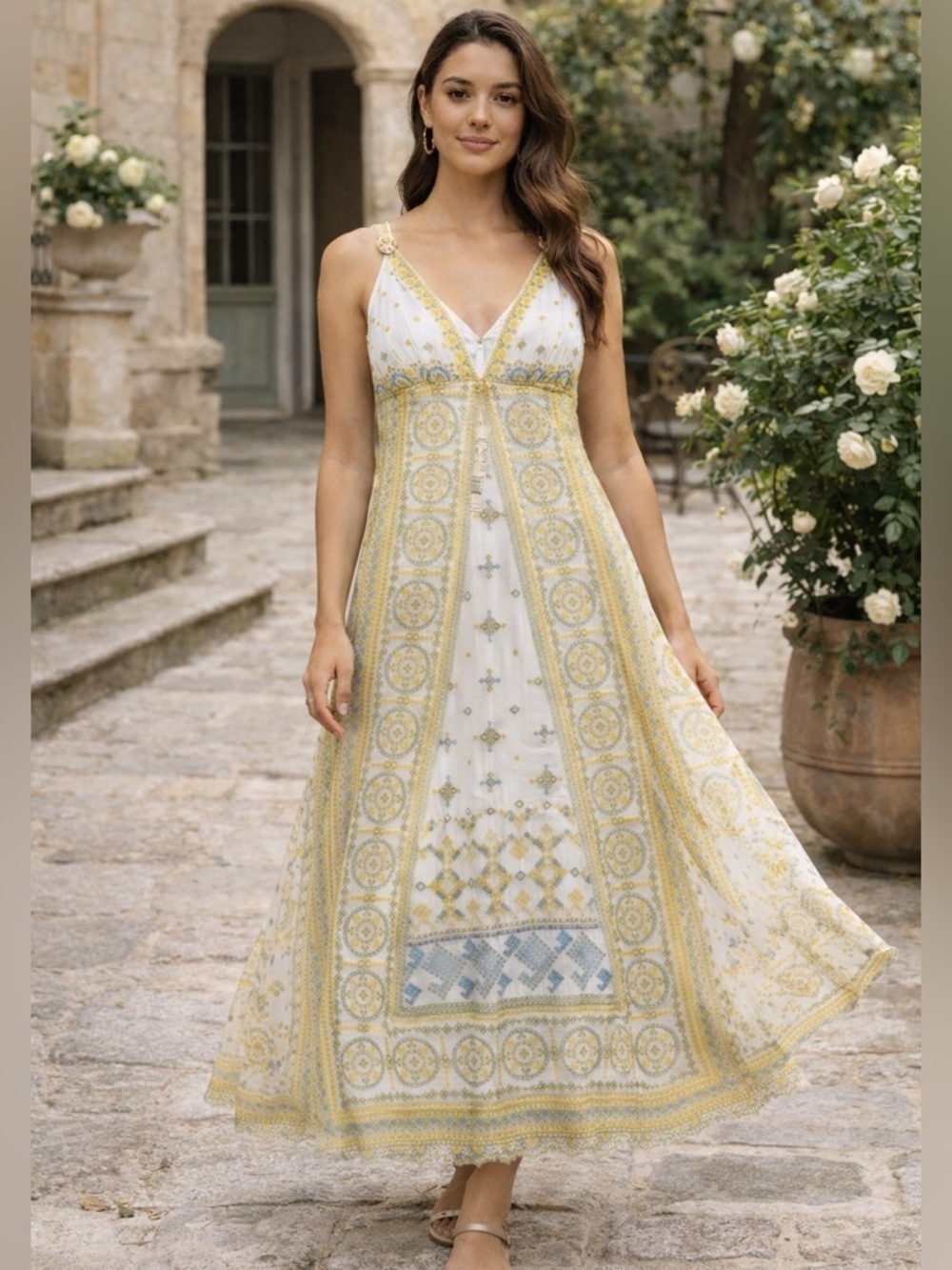 Elie Tahari Embroidered Silk Dress Size 2